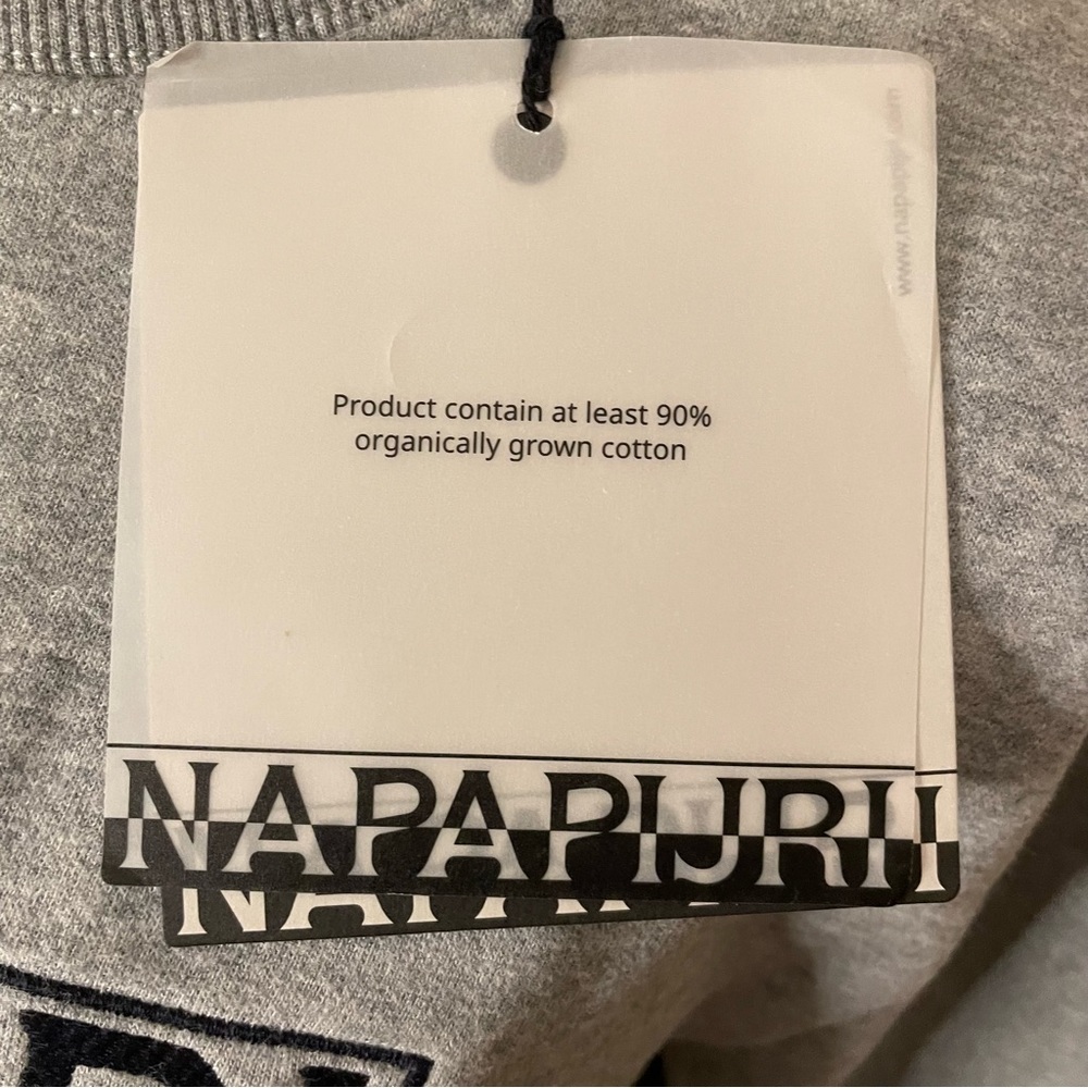 Napapijri Light Gray Crewneck Sweatshirt with Navy Logo - Picture 4 of 6